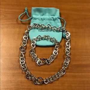 Tiffany & Co. Chain Necklace & Bracelet Set w/14kt